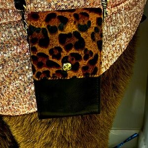 Patricia Nash Rivalta crossbody bag/Leopard Haircalf print flap